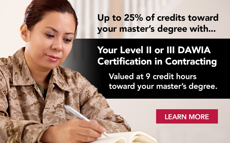 Nine credit hours towards your master's degree